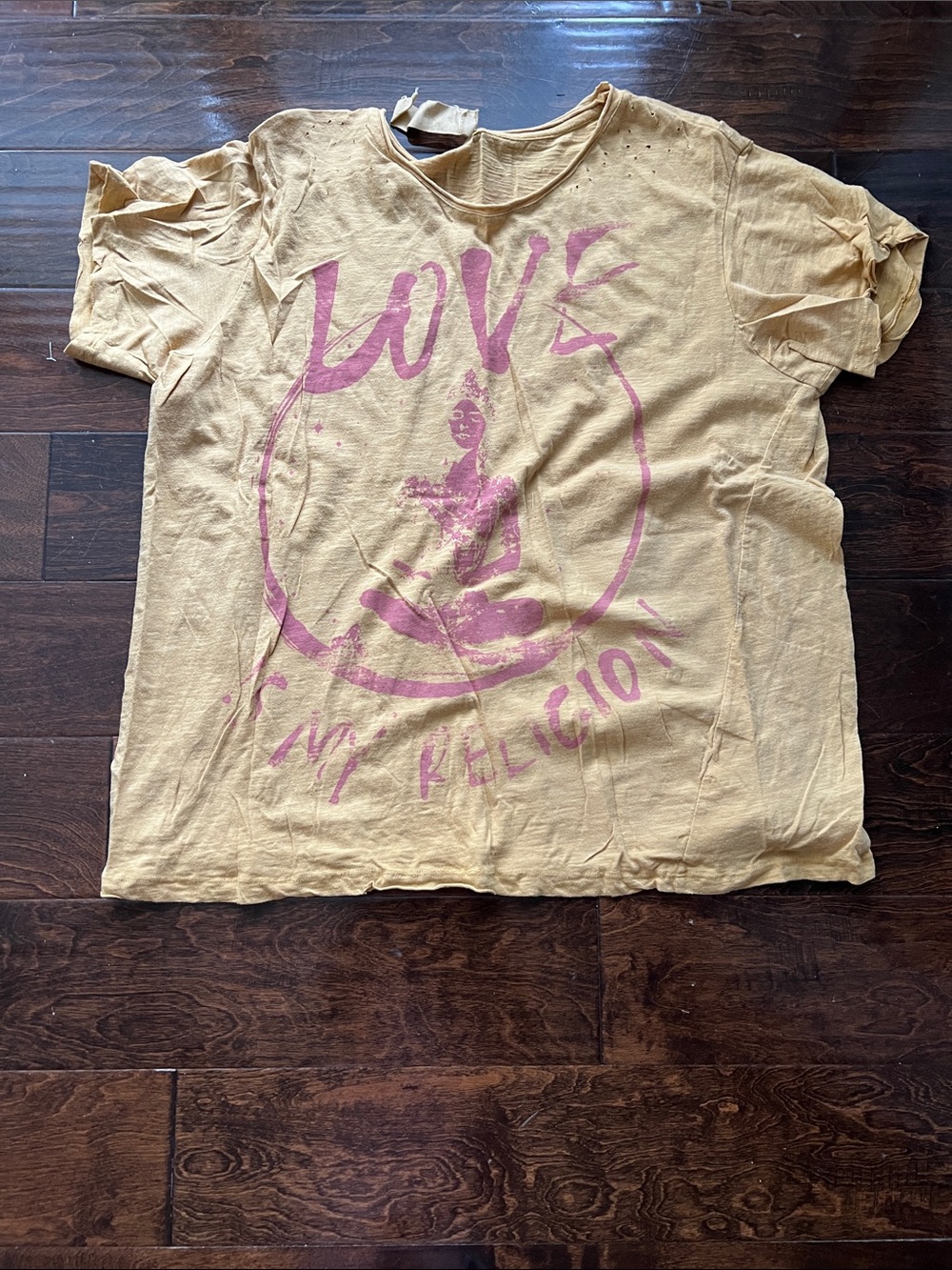 Magnolia Pearl Yellow Tee with Pink LOVE Graphic